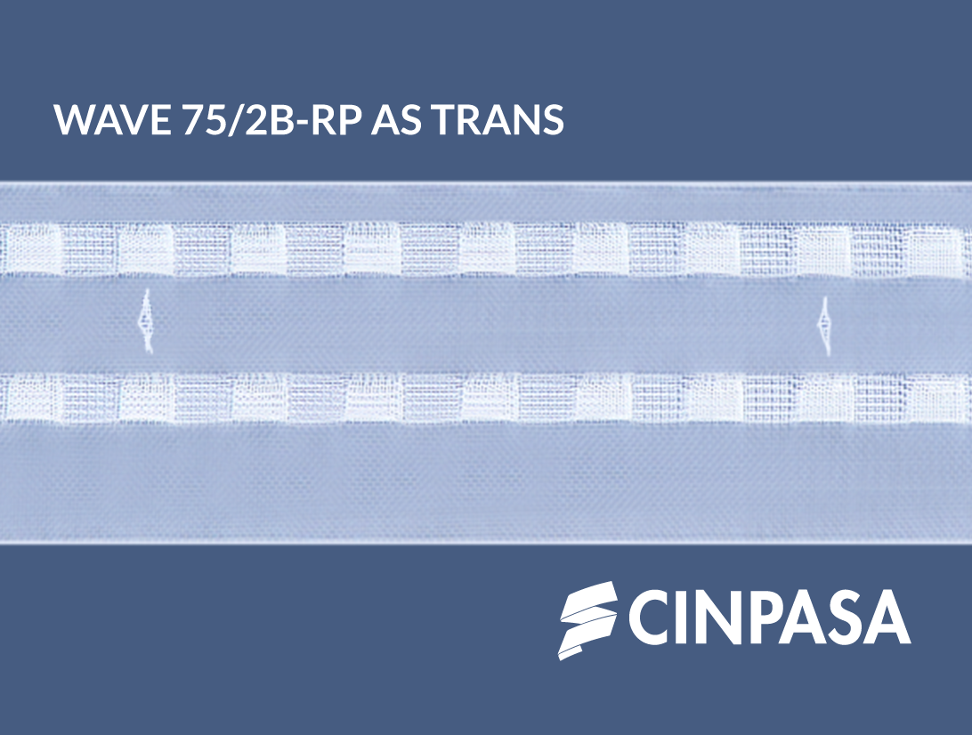  Perfect Wave Tape with 2 Pockets, Type B, Asymmetrical with Markings, Transparent 